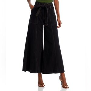 Farm Rio Cotton Twill Wide-Leg Pants Size Small